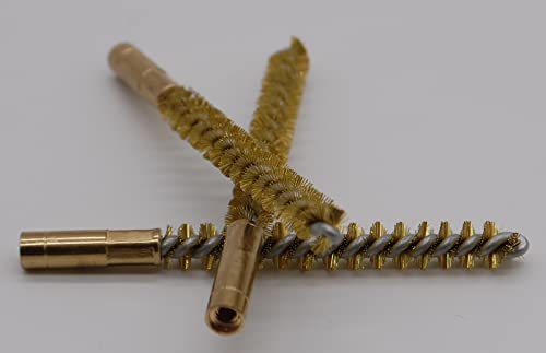 Flachberg Waffenreinigung Messing Bürste 22 lfb 223 5,5 - 5,6 - 5,56 - 222 Innengewinde 1/8'' 3 Stück Pistolen Gewehr Pflege Laufreiniger - Flachberg