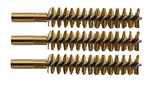 Waffenreinigungsset Messing Bürste Kaliber 9mm / 38 Special / 357 Mag. / 375, Innengewinde 1/8'' 3 Stück Laufreiniger Waffenpflege